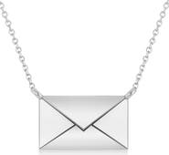 ALLUREZ Engravable Love Letter Envelope Pendant Necklace 14k Yellow Gold