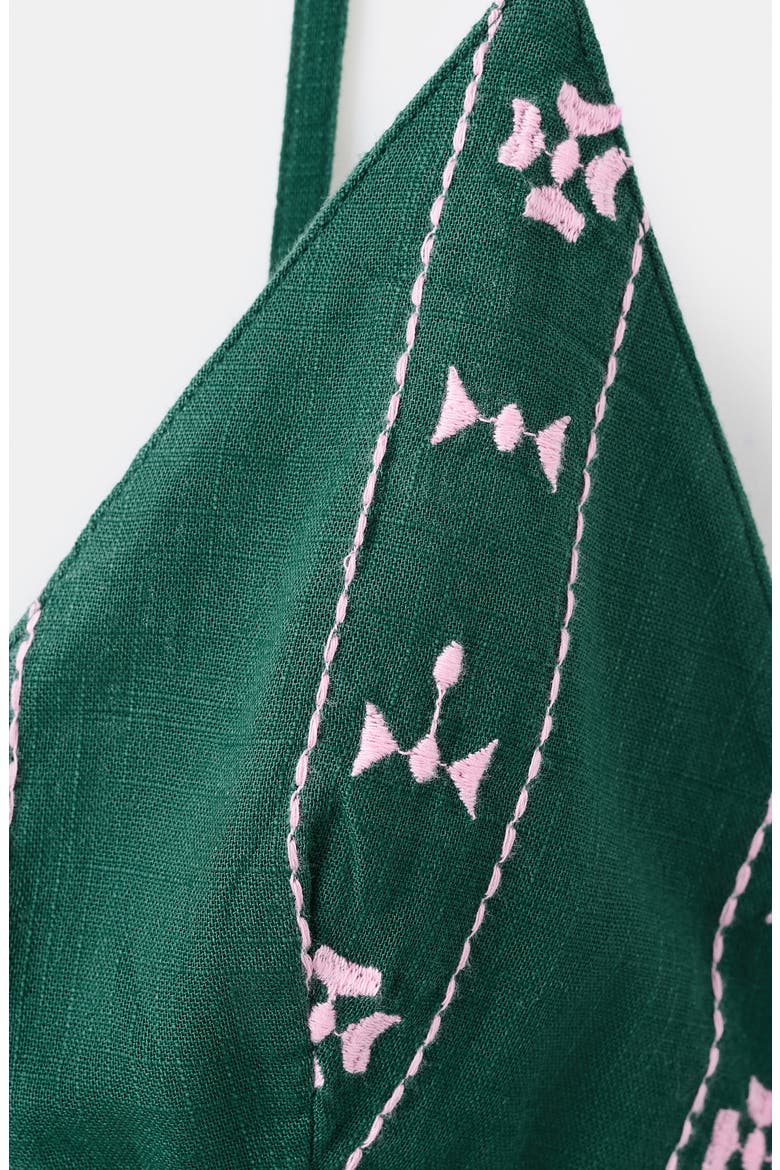 Embroidered Cotton Minidress, Alternate, color, GREEN