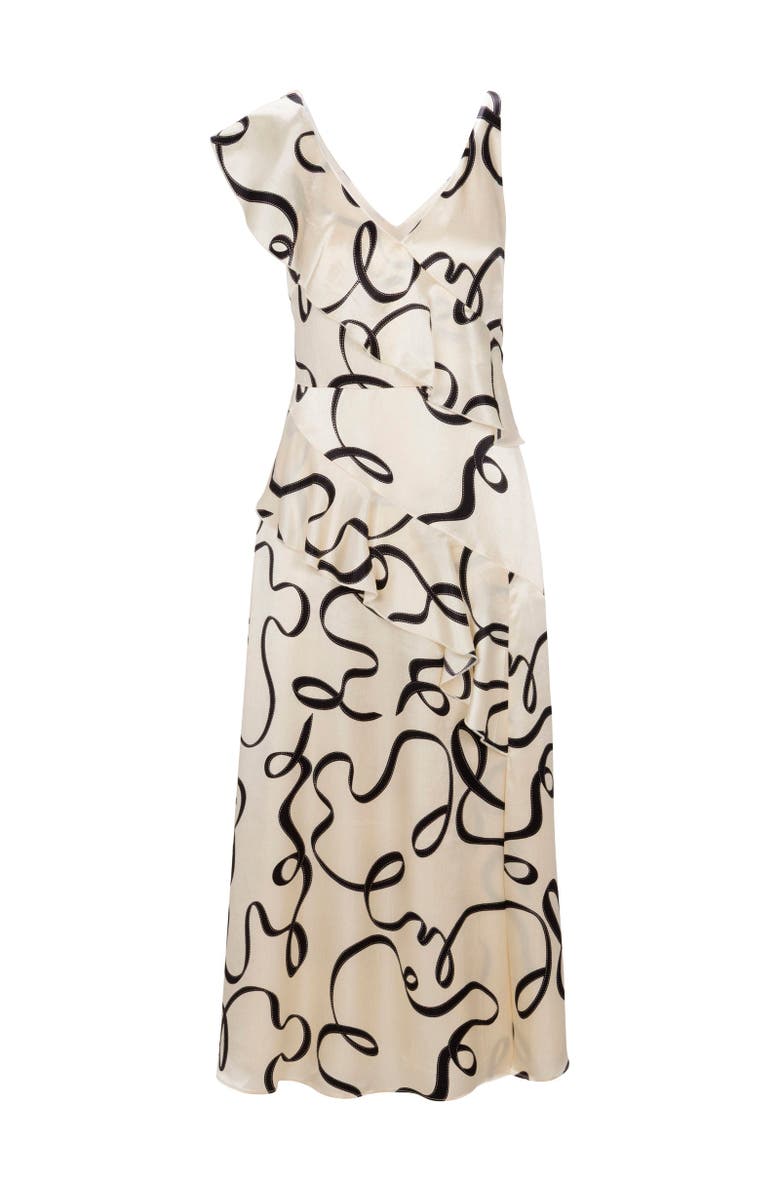 Rebecca Taylor Hollis Satin Ribbon Dress, Alternate, color, Ribbon Print