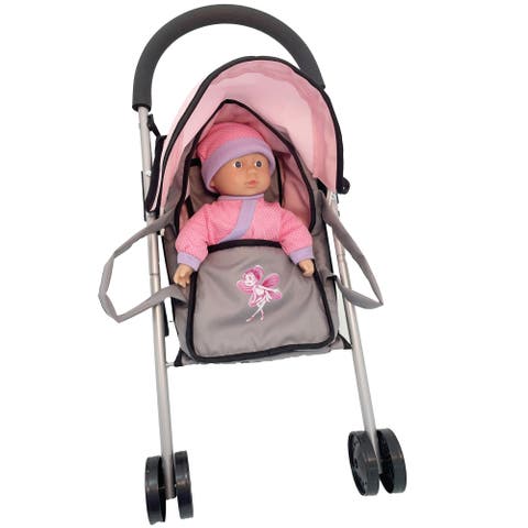 Bambolina Doll Buggy Set Includes 11.5" (29Cm) Soft Doll & Carrier Cot 3+