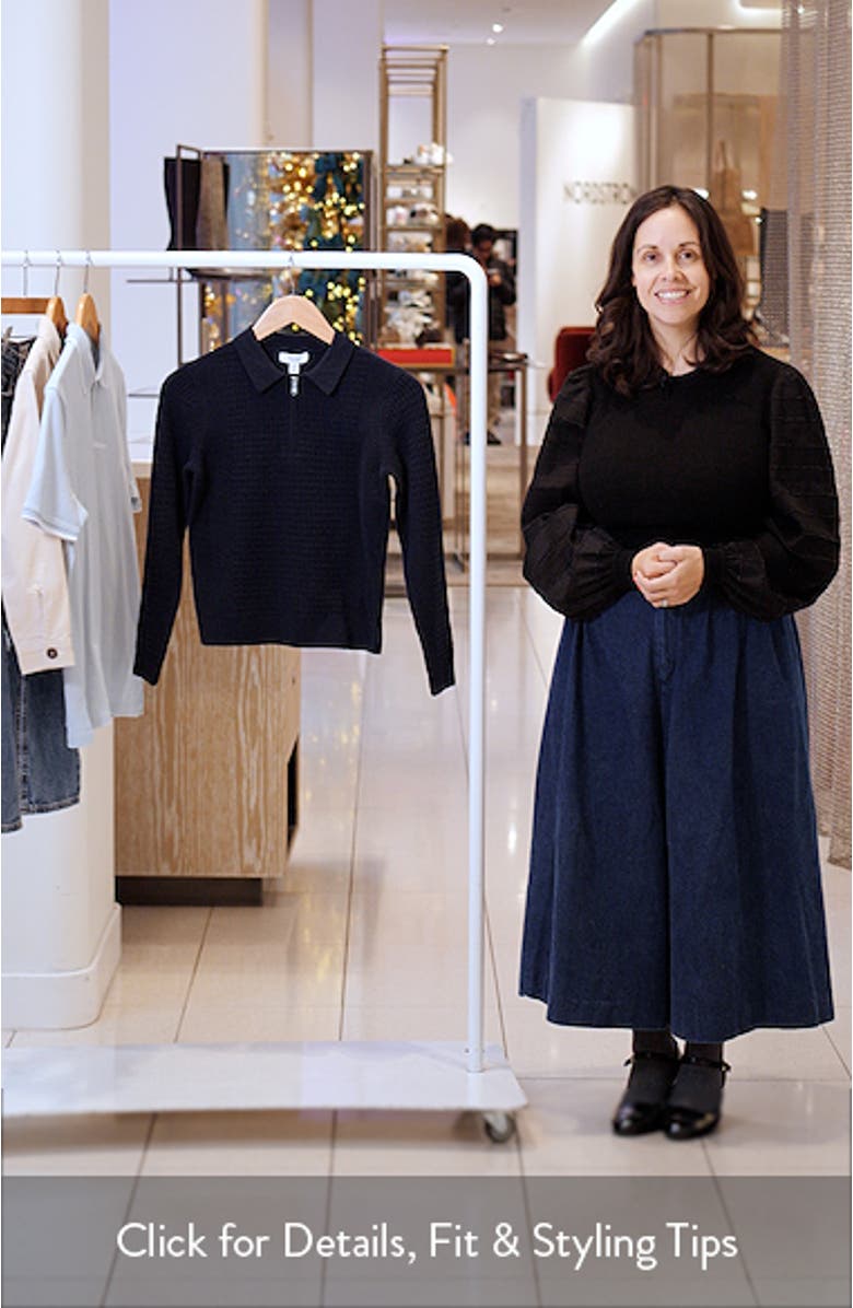 Kids' Hamilton Textured Long Sleeve Wool Quarter Zip Polo, sales video thumbnail