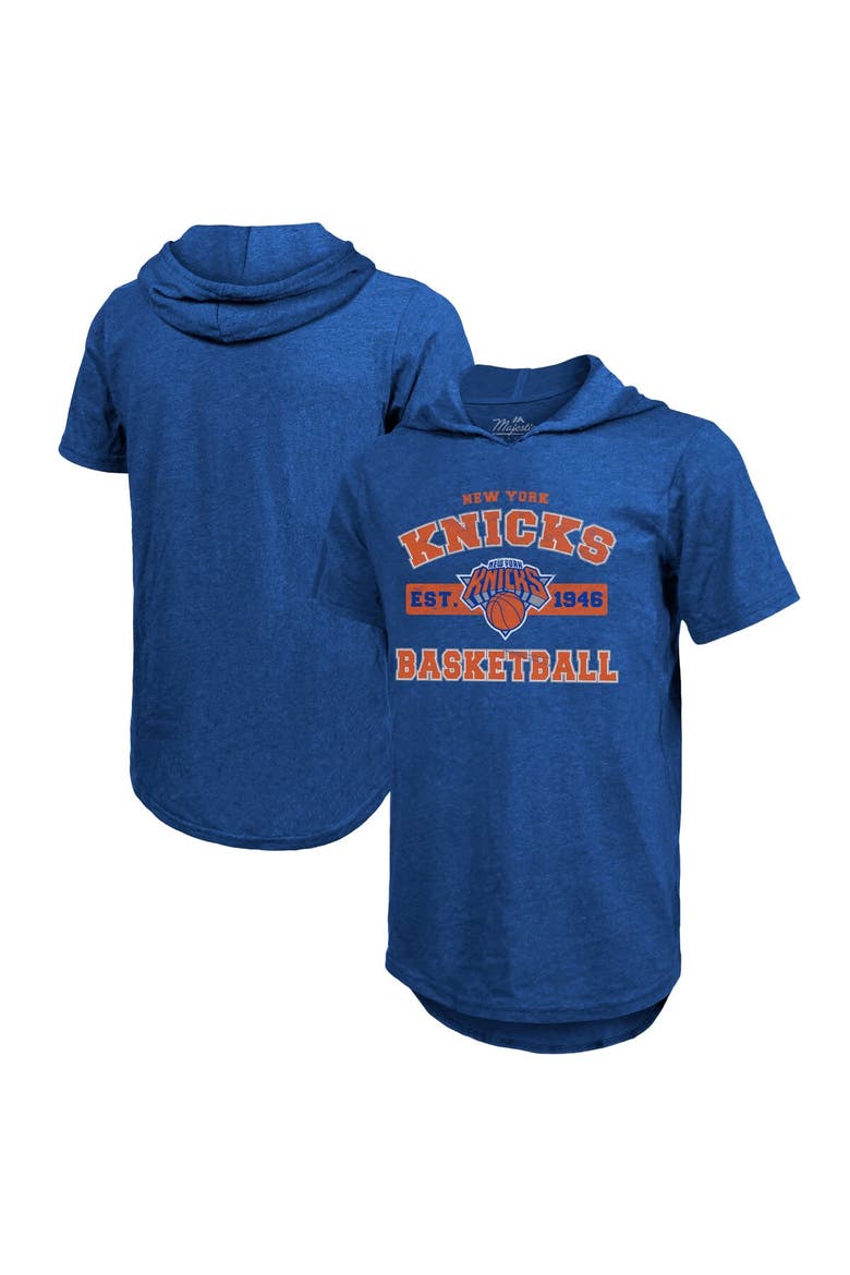 Men's Majestic Threads  Royal New York Knicks Tri-Blend Hoodie T-Shirt, Main, color, Royal