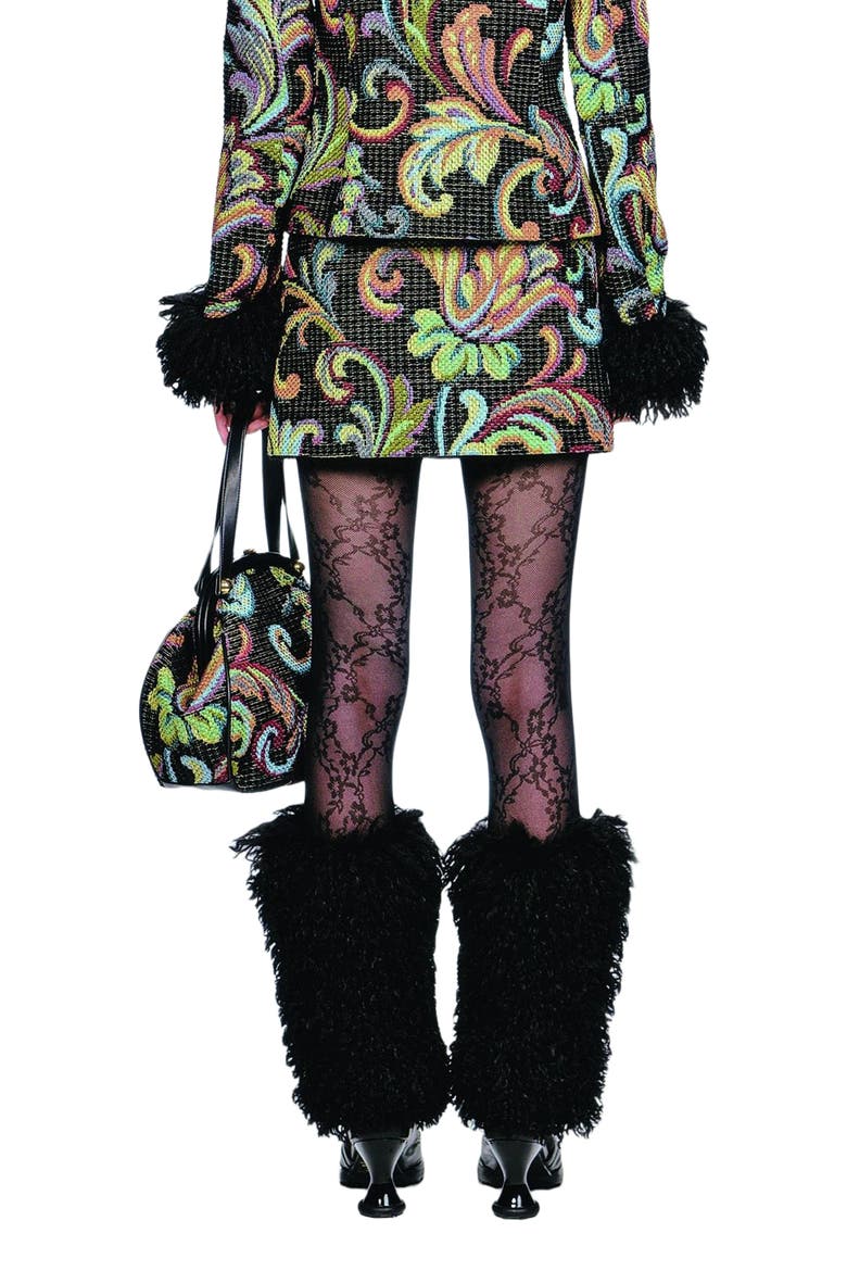Tapestry Mini Skirt, Alternate, color, Black Multi