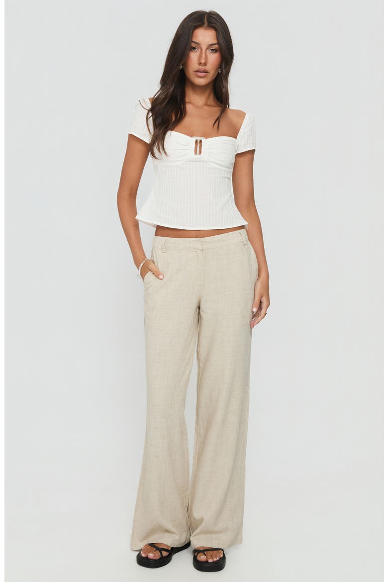 Syrena Low Rise Wide Leg Pants, Alternate, color, NATURAL