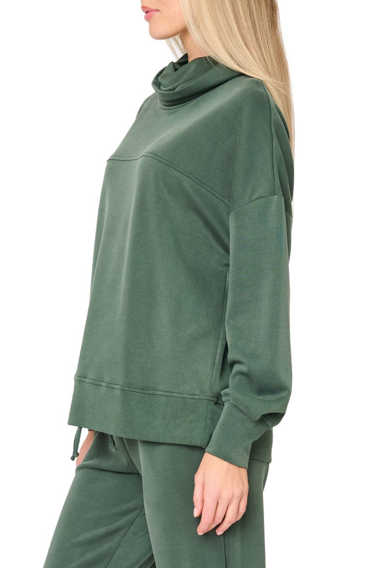 Cowl Neck Sweatshirt, Alternate, color, HUNTER GREEN