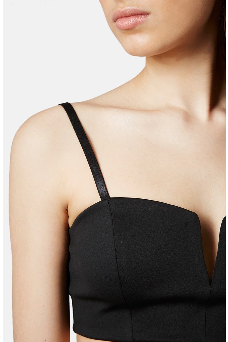 Notched Bralette, Alternate, color, BLACK