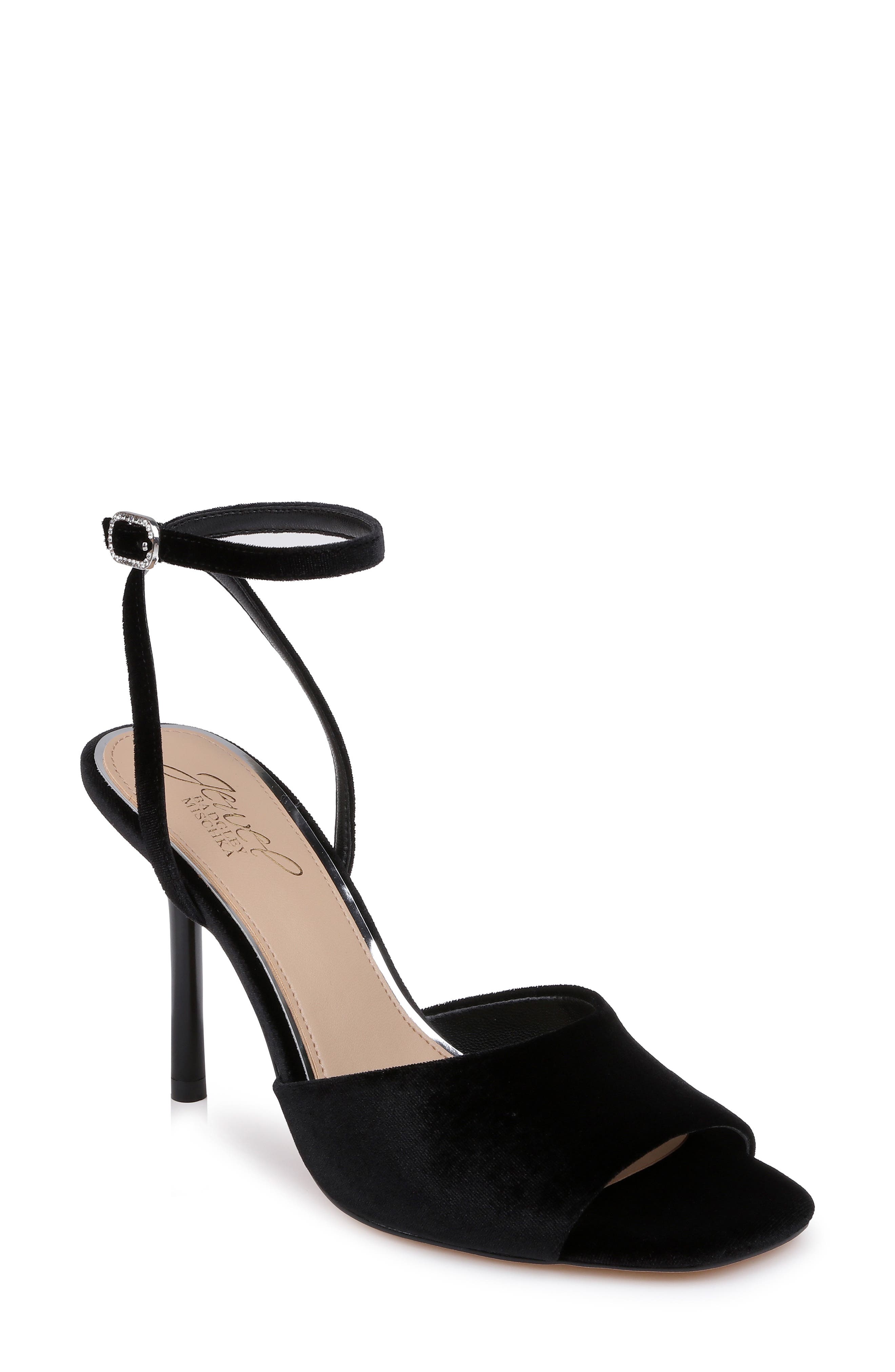 Babe Ankle Strap Sandal, Main, color, BLACK VELVET