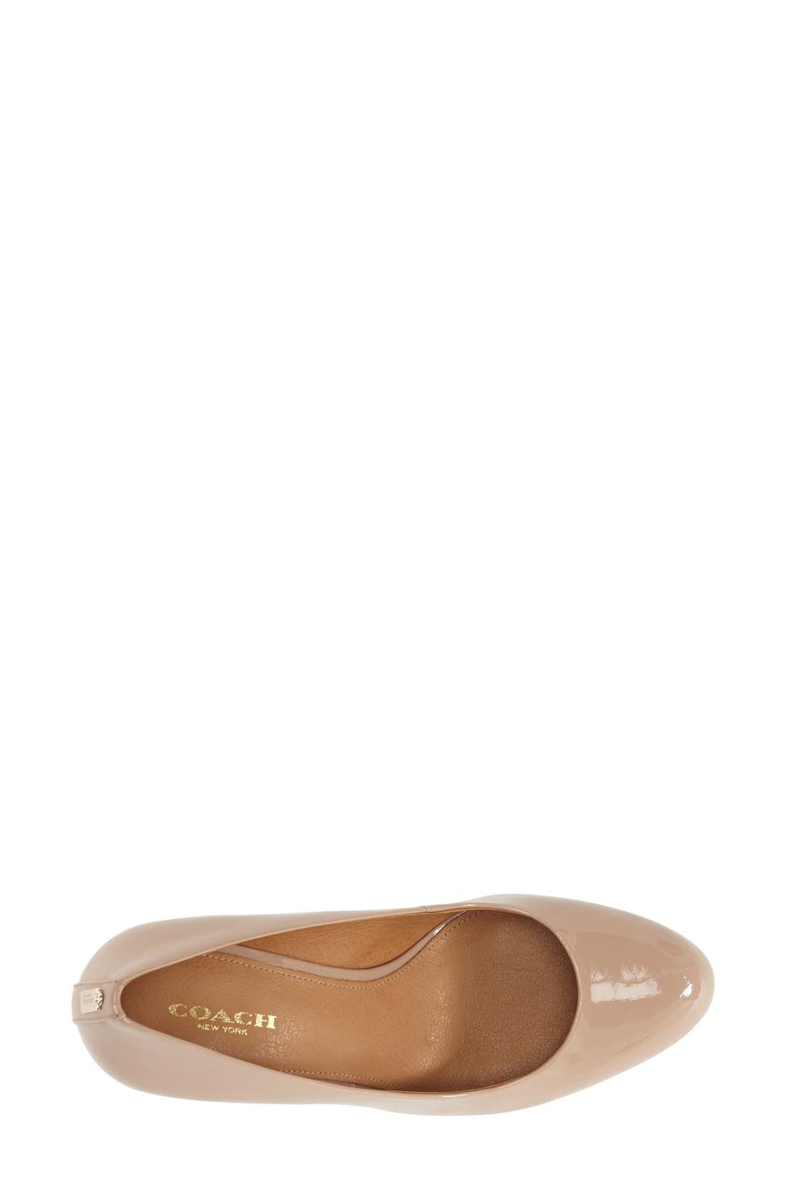 'Rileigh' Wedge Pump, Alternate, color, WARM BLUSH PATENT LEATHER