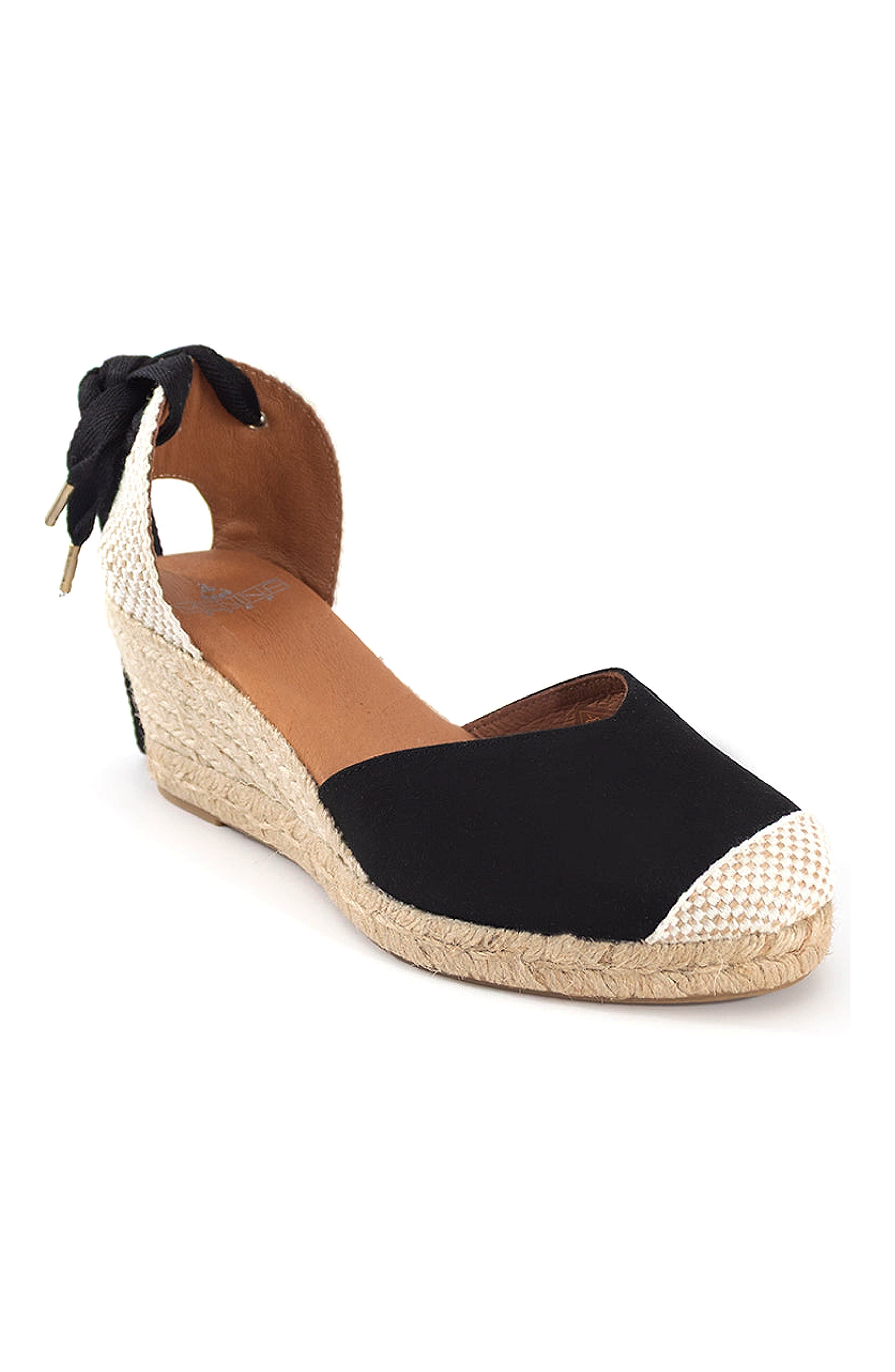 Jimena Mid Laces Espadrille Sandal, Main, color, Black