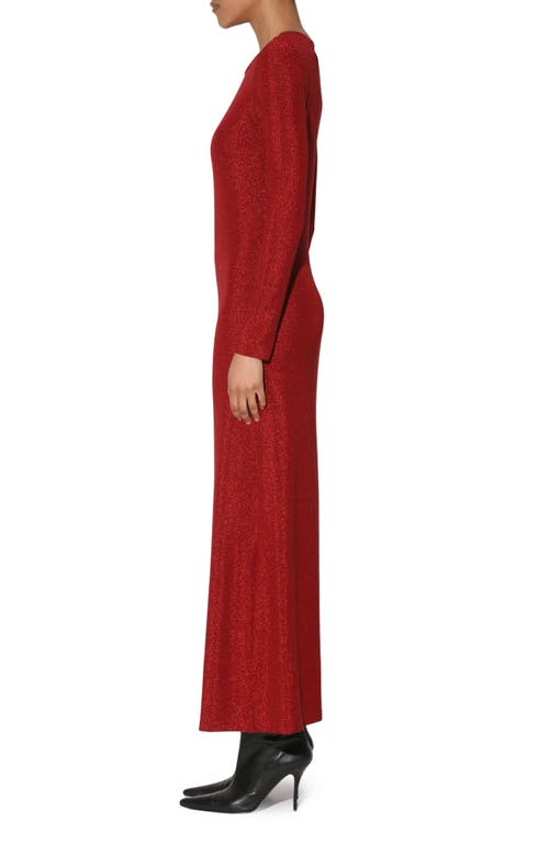 Shop Walter Baker Juliet Long Sleeve Dress In Shimmer Red