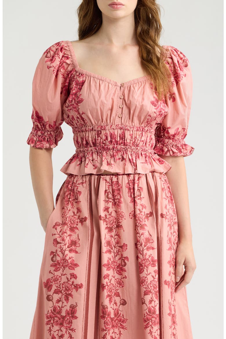 Rebecca Puffed Sleeve Organic Cotton Top, Main, color, OREE PRINT