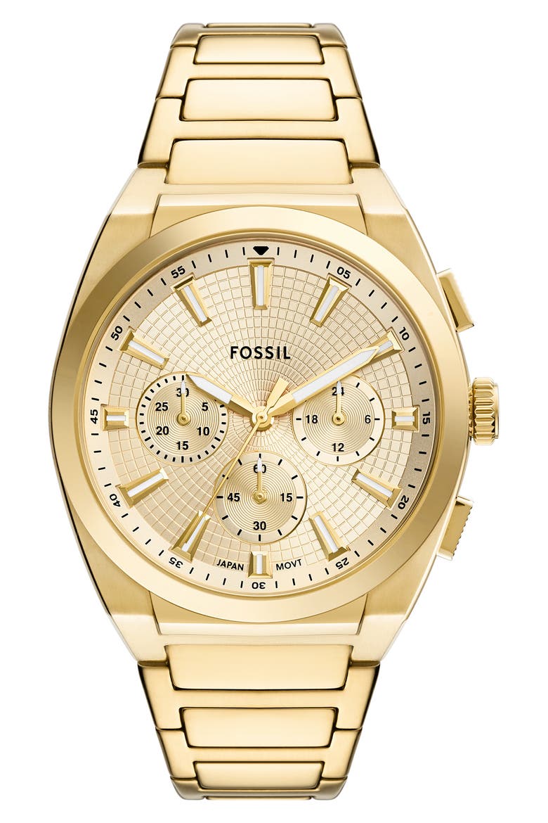 Everett Chronograph Bracelet Watch, 44mm, Main, color, GOLD