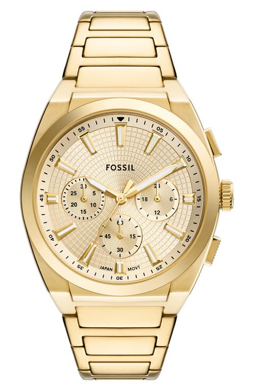 Fossil Everett Chronograph Bracelet Watch, 44mm in Gold at Nordstrom