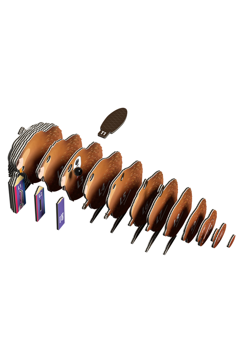 Beaver 3D Puzzle, Alternate, color, No Color