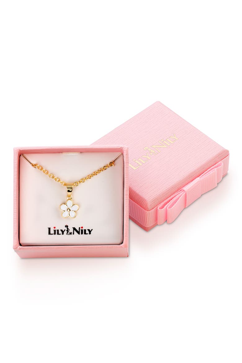 Flower Pendant Necklace, Alternate, color, GOLD