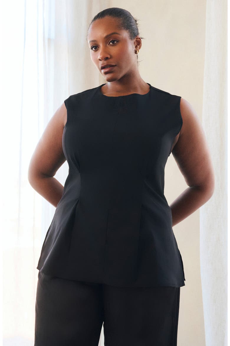 Hallie Sleeveless Top, Alternate, color, BLACK