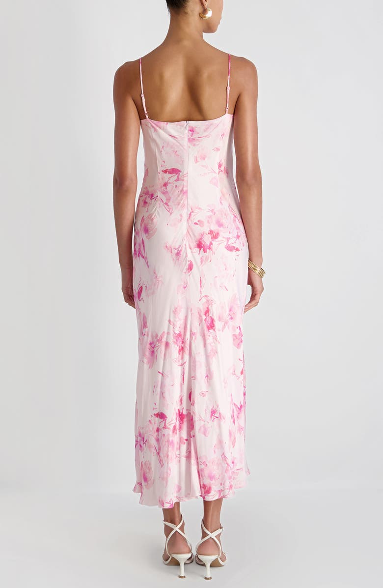 French Connection Oona Floral Print Satin Slipdress, Alternate, color, Pink Icing