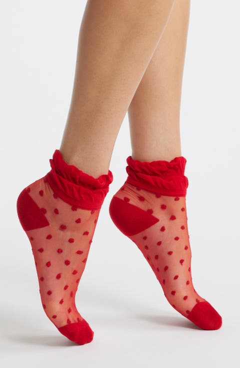 Pippa Ruffle Dot Quarter Socks