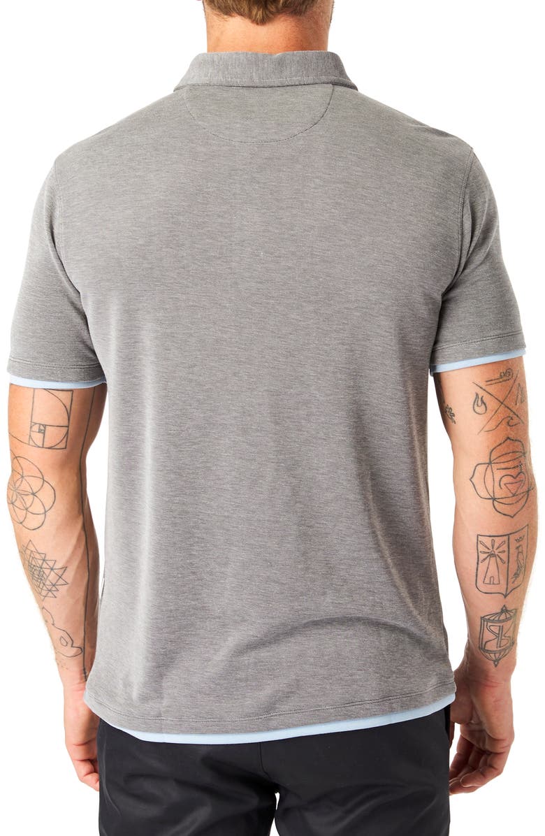 7 Diamonds Happier Layered Slub Piqué Polo, Alternate, color, 