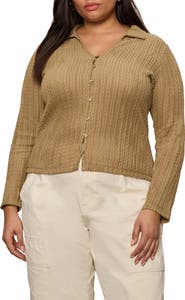 Sanctuary Textured Knit Button-Up Shirt