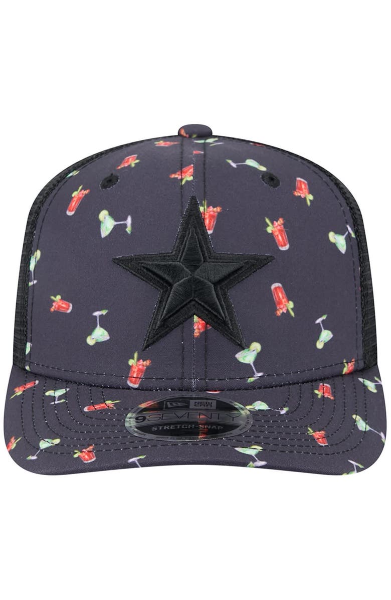New Era Men's New Era  Navy/Black Dallas Cowboys Adventure Drinks Pattern 9SEVENTY Stretch-Snap Hat, Alternate, color, Navy