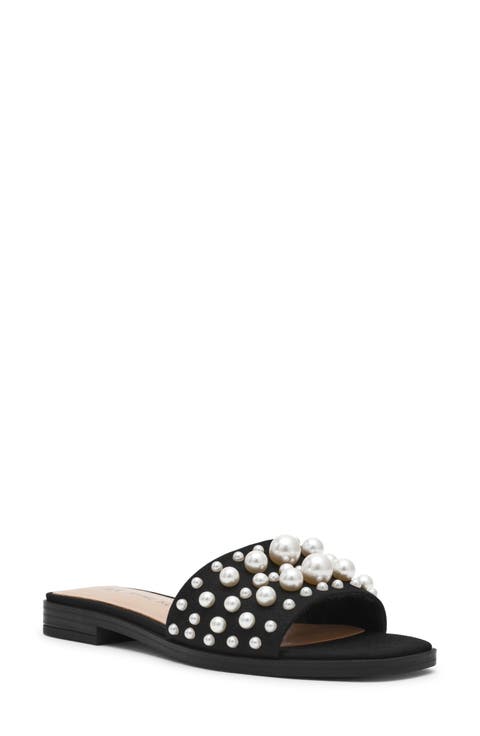 Eugenie Faux Pearl Slide Sandal (Women)