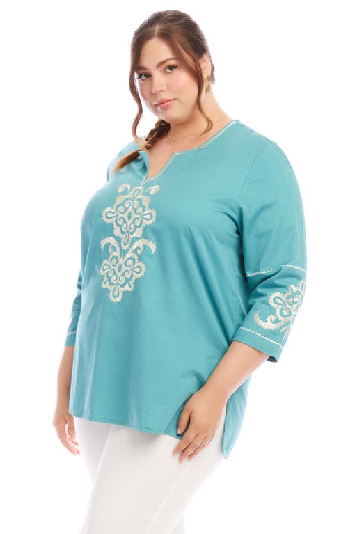 KAREN KANE KAREN KANE EMBROIDERED COTTON TUNIC TOP