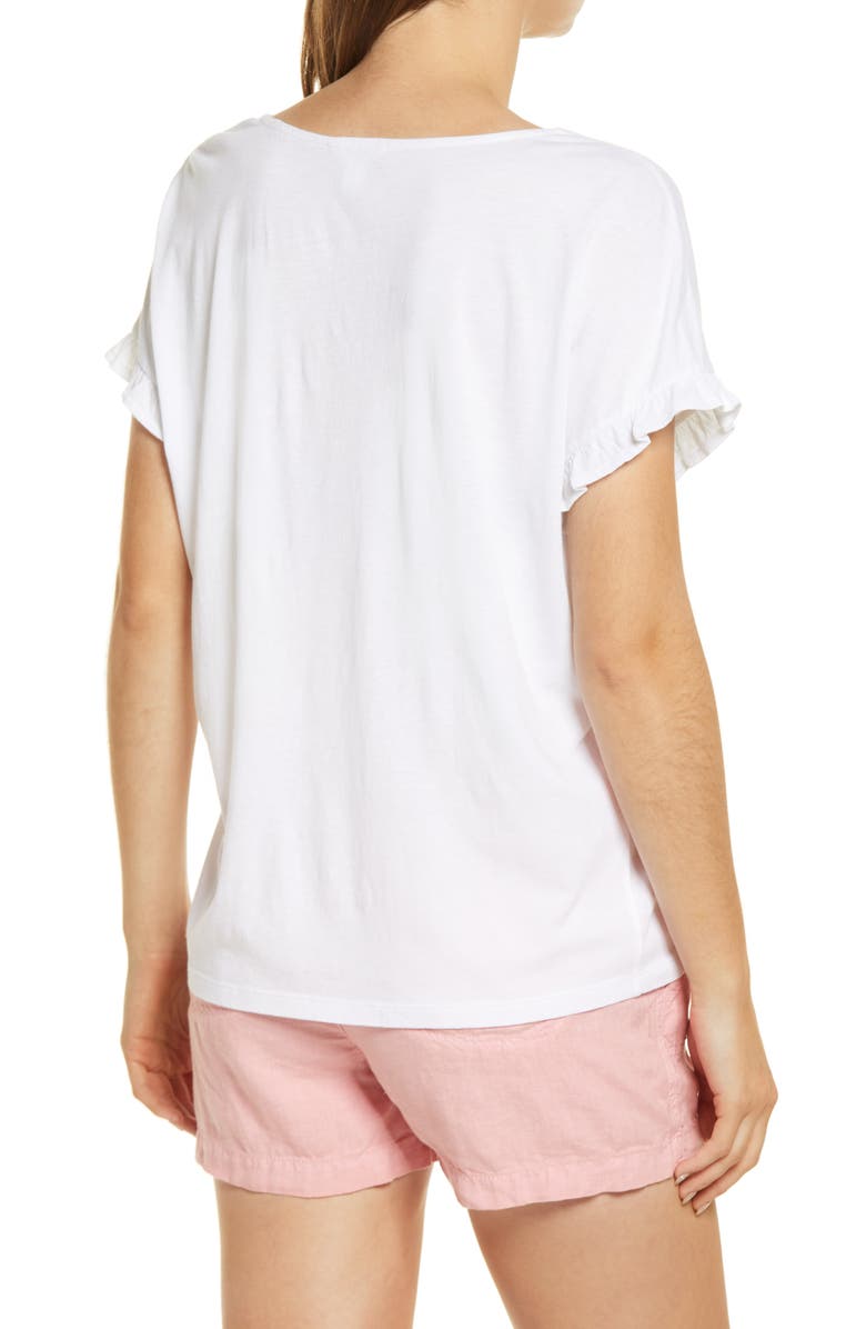 Caslon<sup>®</sup> Flutter Sleeve V-Neck T-Shirt, Alternate, color, 