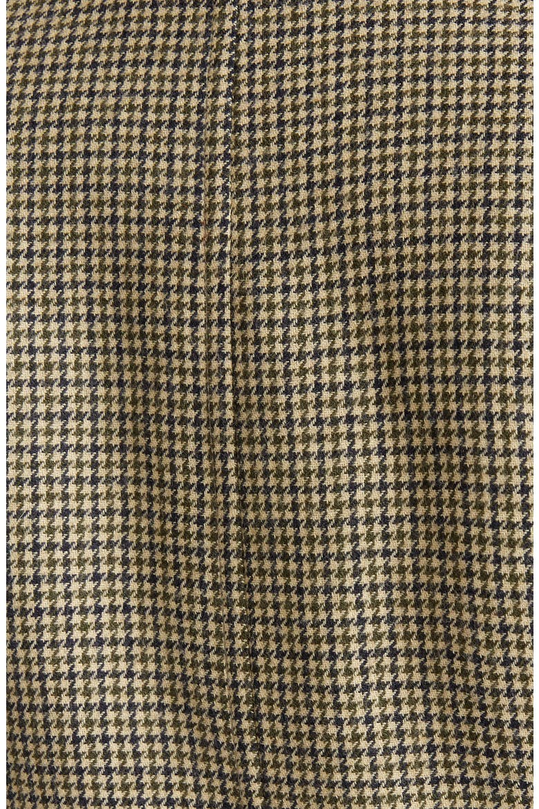 Double Breasted Houndstooth Wool Coat, Alternate, color, BEIGE - GREEN