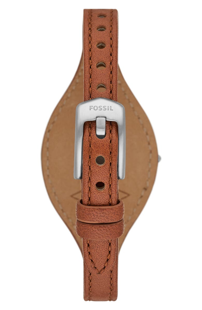 Fossil Carlie Leather Strap Watch, 28mm, Alternate, color, 