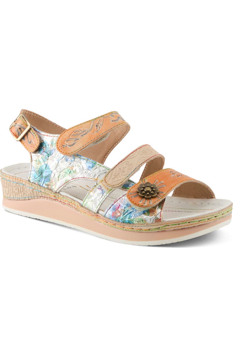 L'Artiste by Spring Step Sumacah Quarter Strap Sandal, Main, color, Beige Multi