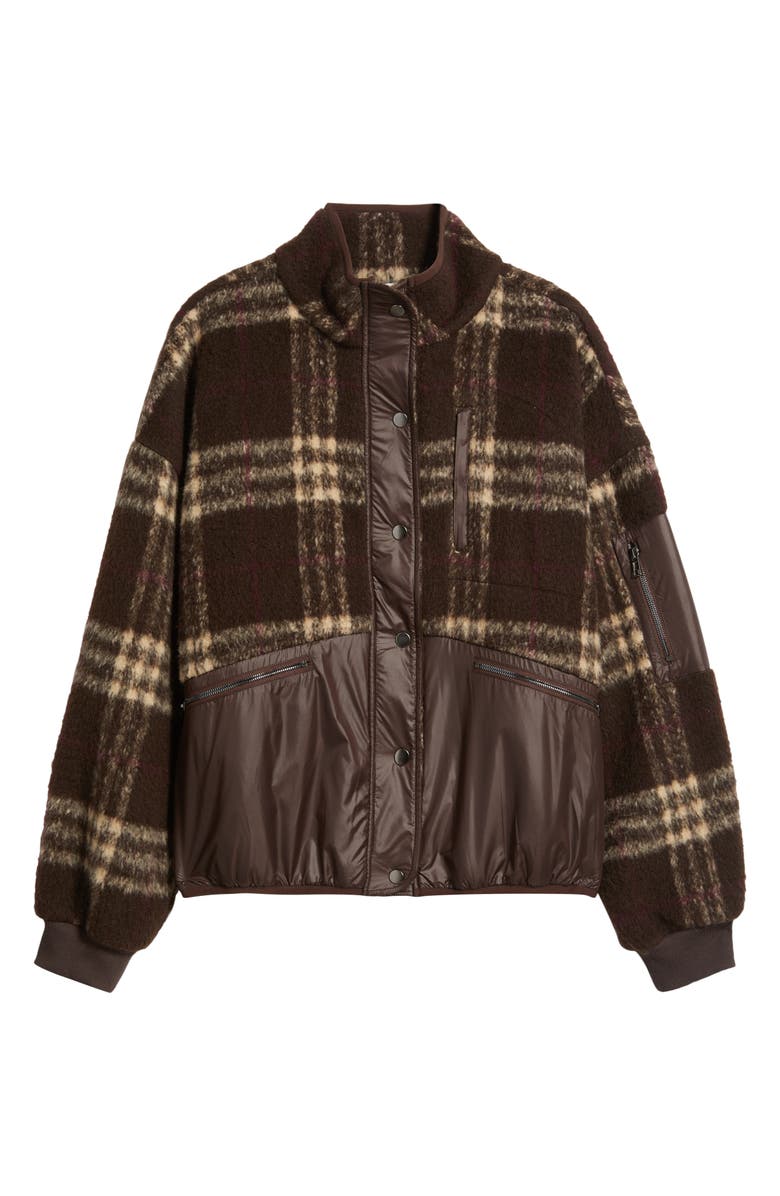 dRA Lucien Leopard Mixed Media Jacket, Main, color, Latte Brown