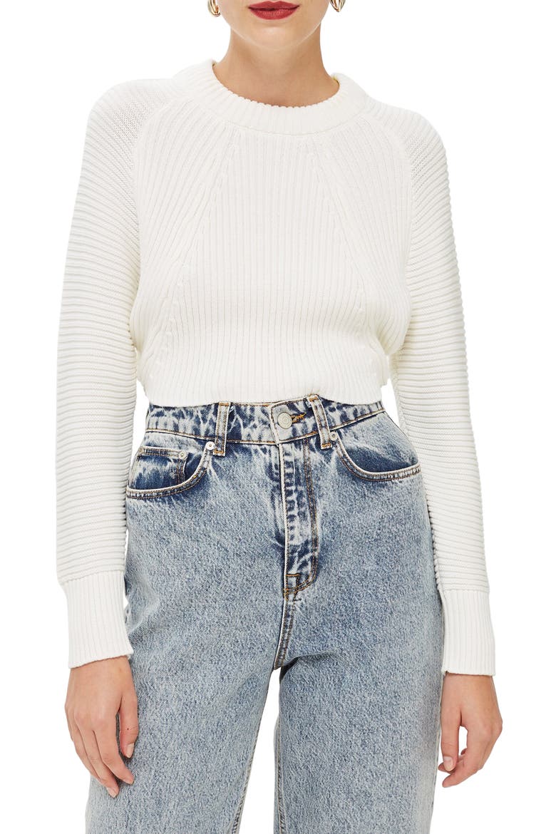 Super Crop Sweater, Main, color, IVORY