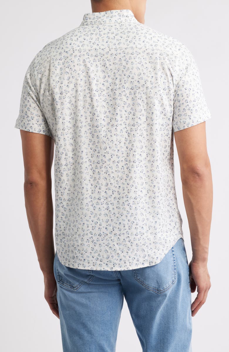Carson Short Sleeve Stretch Linen Blend Button-Up Shirt