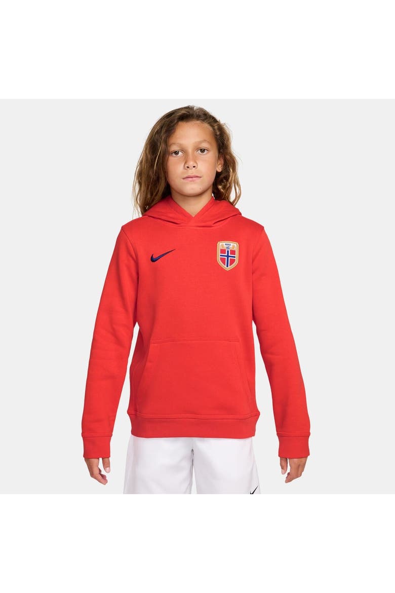 Youth Nike Red Norway National Team Club Hoodie, Main, color, Red