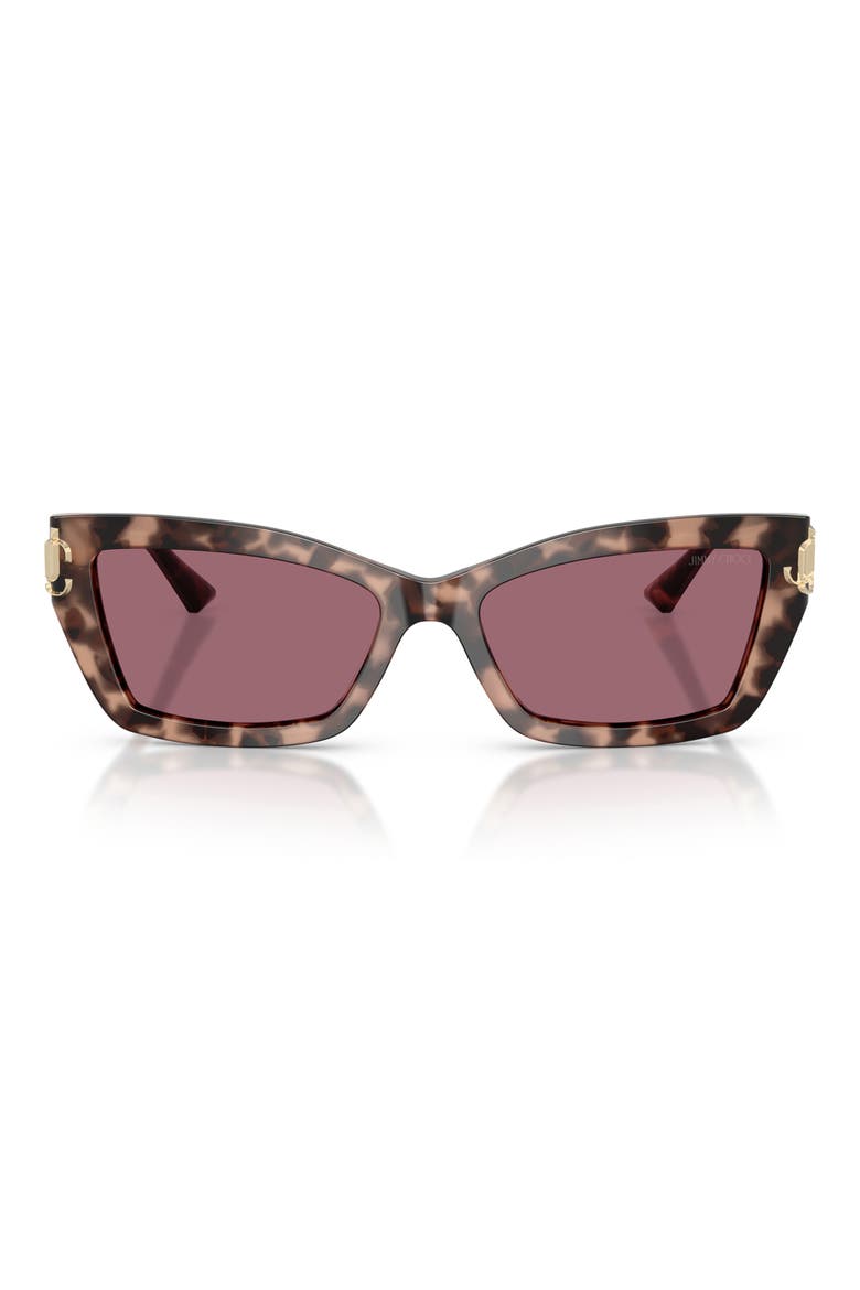 55mm Cat Eye Sunglasses, Main, color, PINK HAVANA / VIOLET