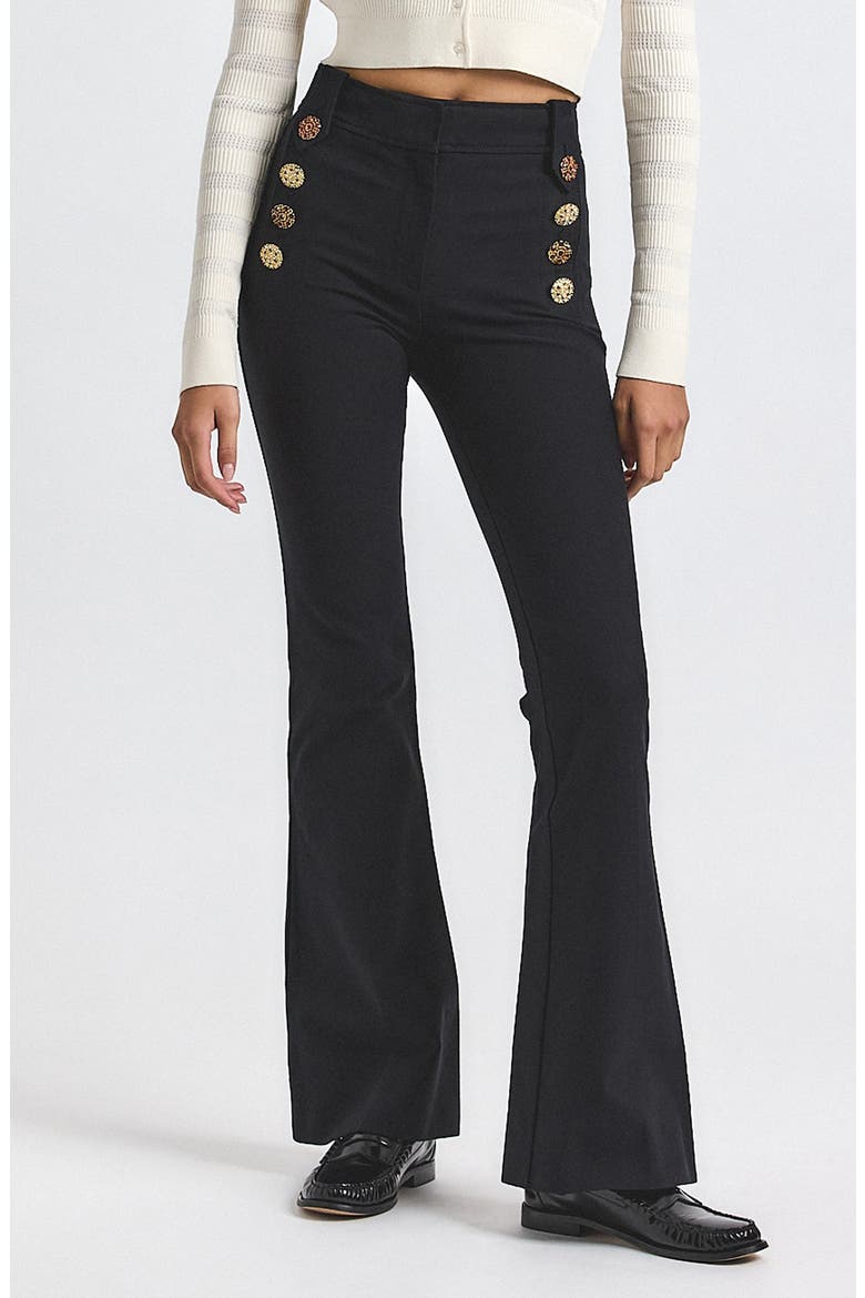 Robertson High Waist Flare Sailor Pants, Main, color, BLACK