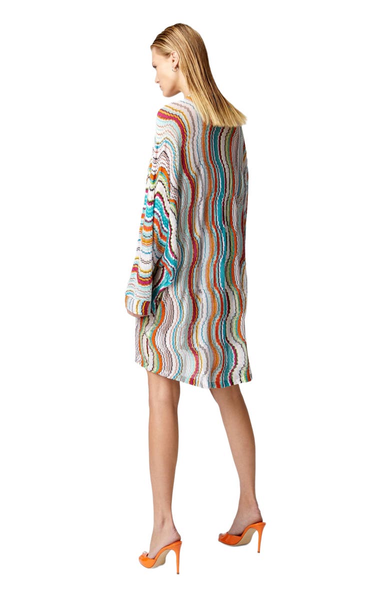 Missoni Long-sleeved Cover-up Kaftan With Lamé Wave Motif, Alternate, color, Multicoloured