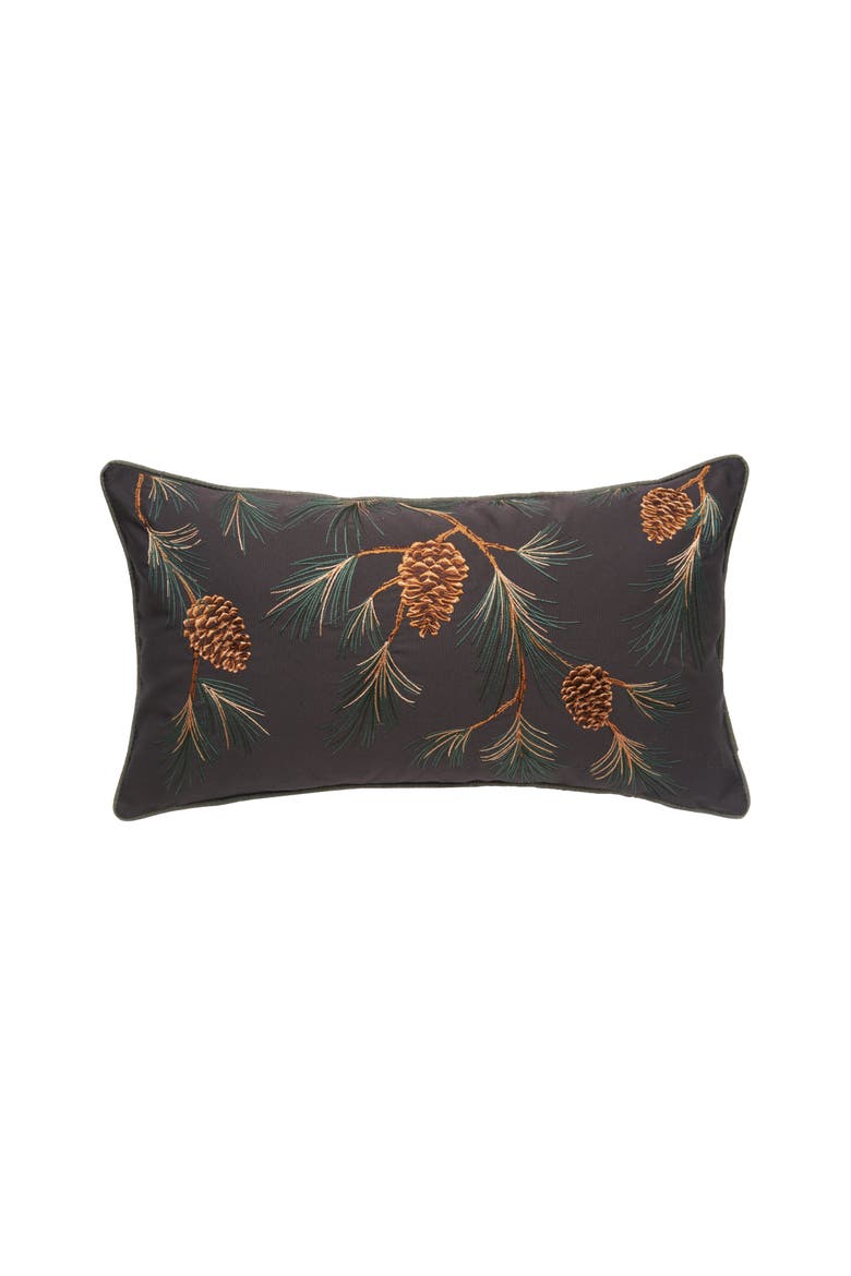 Pine Branch Pattern Indoor/Outdoor Lumbar Pillow, Main, color, Brown