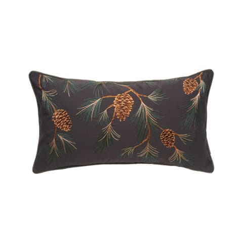 Pine Branch Pattern Indoor/Outdoor Lumbar Pillow