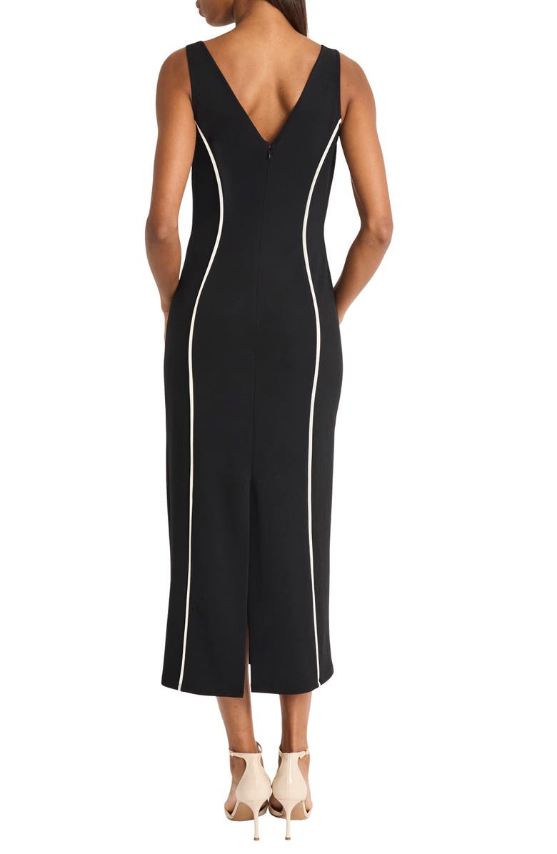 DONNA MORGAN FOR MAGGY Contrast Piping Sleeveless Midi Dress, Alternate, color,