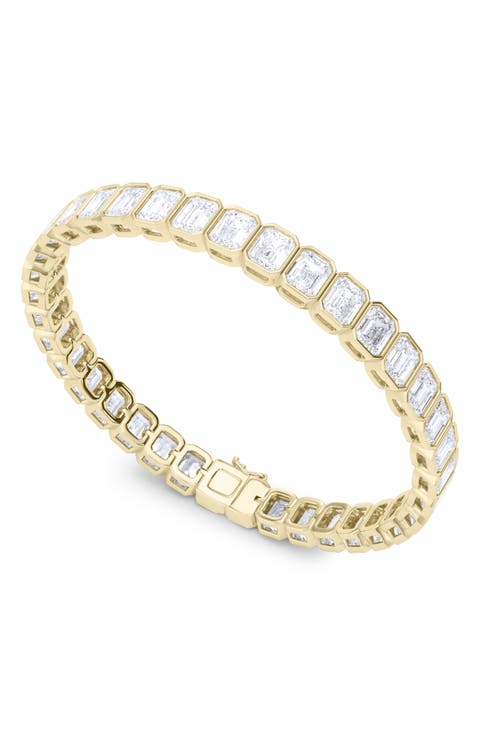 Emerald Cut Lab Created Diamond Tennis Bracelet