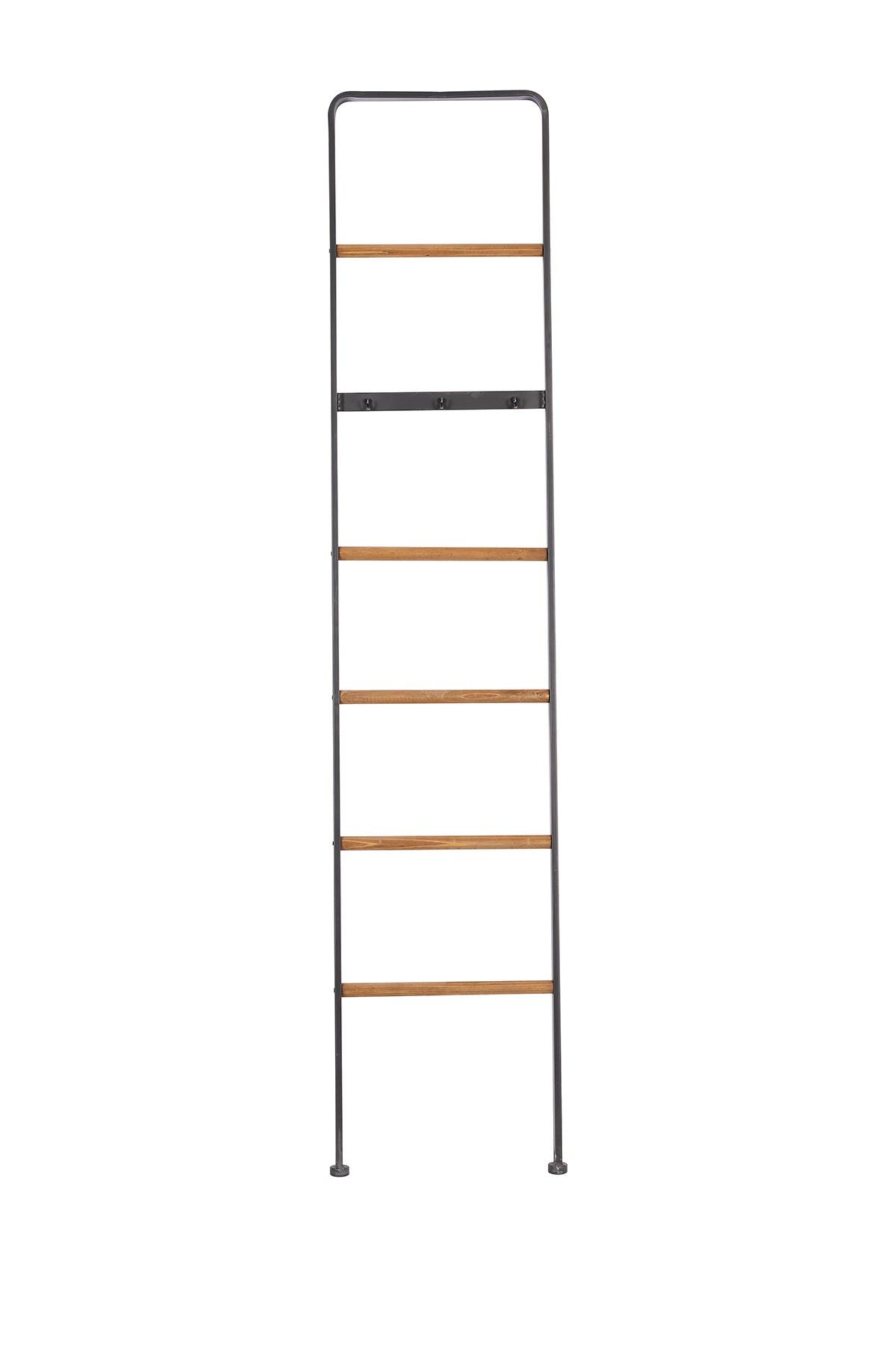 WILLOW ROW Black Metal 6-Rack Ladder