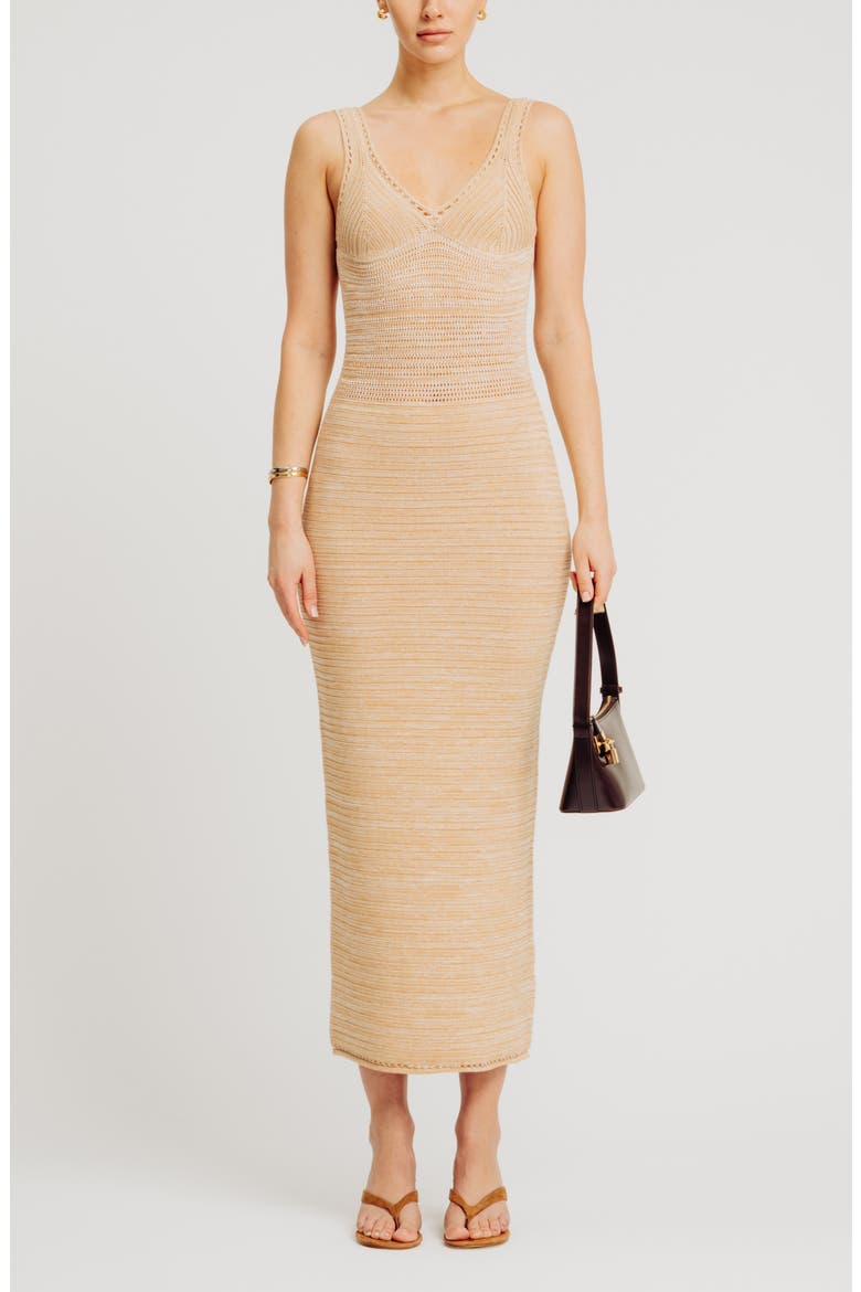 Madi Midi Dress, Main, color, LARK/ WHITE