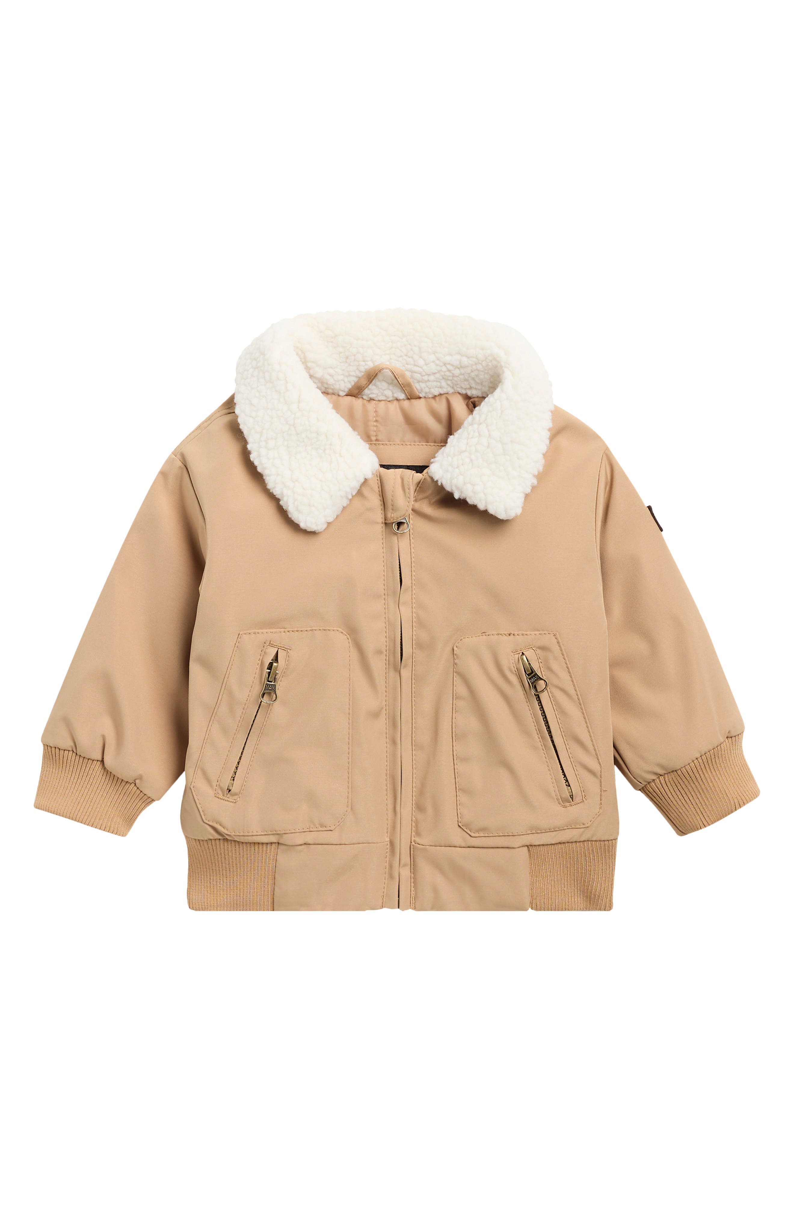 Aviator Jacket with Faux Shearling Collar