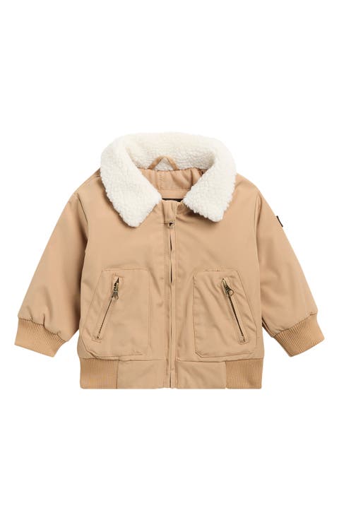 Kids' Aviator Jacket with Faux Shearling Collar