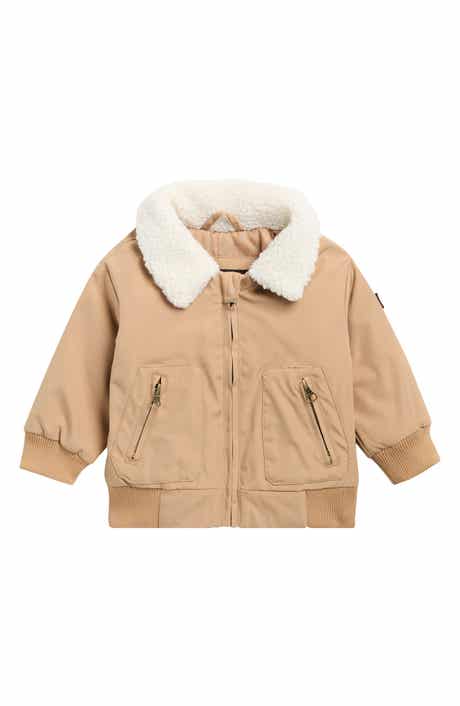 Aviator Jacket with Faux Shearling Collar