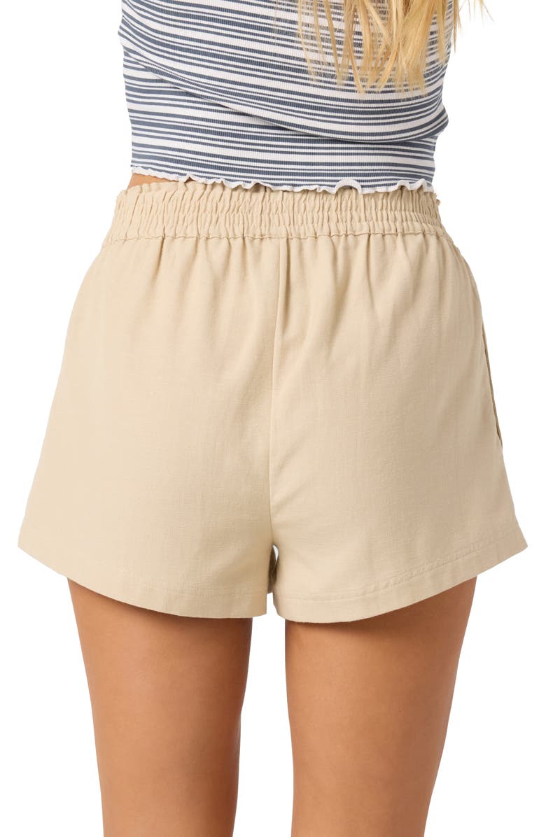 O'Neill Sanders Smocked Waist Shorts, Alternate, color, Natural