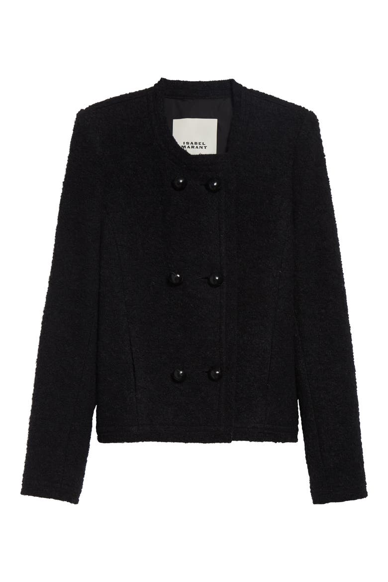 Suely Wool & Alpaca Blend Bouclé Jacket, Alternate, color, BLACK