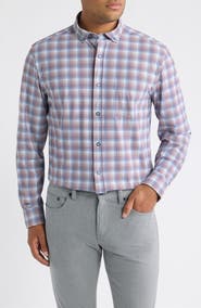 Johnston & Murphy XC+™ Motion Plaid Knit Button-Up Shirt
